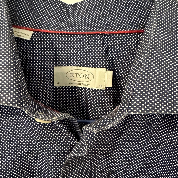 Eton Contemporary Fit Dress Shirt Size L - Picture 3 of 3